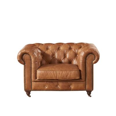 China The Other Single Seat Vintage Chesterfield Leather Sofa Chair For Sale for sale