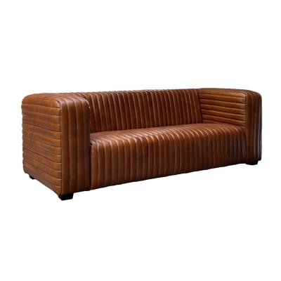 China Other Brown Vintage Leather Super Soft Classic Sofa For 3 Seats for sale