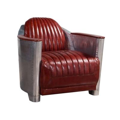 China Other Aluminum Cover Lounge Accent Leisure Arm Genuine Leather Tomcat Extended Chair For Living Room Furniture Office Villa for sale