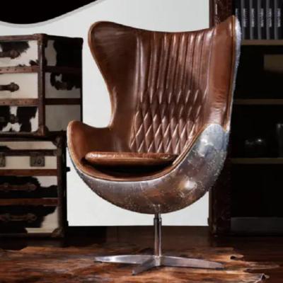 Chine Other Aluminum Back With Brown Seat Aviation Genuine Leather Swivel Chair For Office Hotel Cafe Bar à vendre