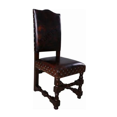 China Contemporary Extendable Antique Grain Top Leather Dining Chair With Wooden Legs Set Carved Solid Wood Elegant Style For Dining Room for sale