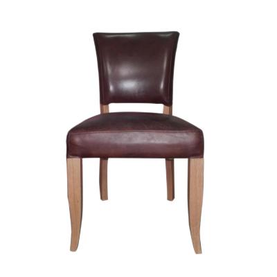 China Stretch Top Grain Leather or Canvas Fabric Dining Chair with Wooden Legs Set Solid Wood Elegant Style for Dining Room for sale