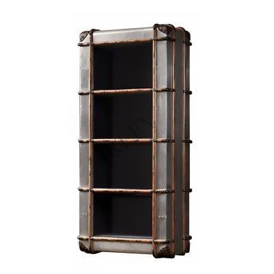 Chine Silver Metallic Drawer Brown Canvas Shelf For Living Room Cabinet Bedroom Villa Vintage Store à vendre