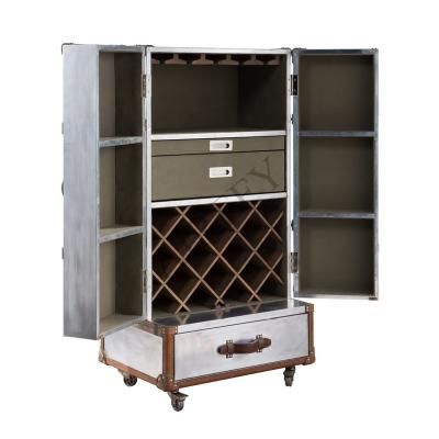 China Movable Aluminum Aviation Wine Cabinet For Home Villa Clubhouse Hotel Bar Winery Dining Room zu verkaufen