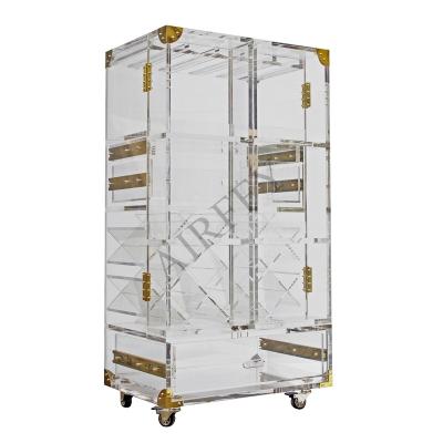 Cina Movable Luxury Acrylic Transparent Wine Cabinet For Home Villa Clubhouse Hotel Bar Winery Dining Room in vendita