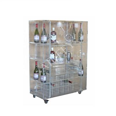 Cina Movable Acrylic Custom Wine Crate Cabinet For Home Villa Clubhouse Hotel Bar Winery Dining Room in vendita