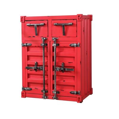 China Retro industrial iron double door cabinet for home storage cabinet living room side table or home decoration for sale