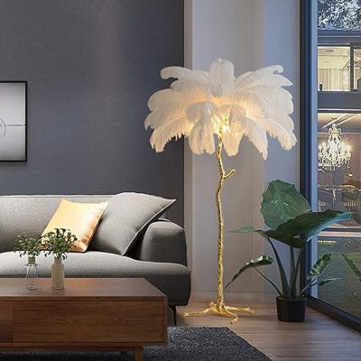 China Modern Home Art Decor Table Feather Floor Lamp CHOICEYOUNG Luxury Minimalist Decorative Indoor Hotel Lamps Bedroom Lighting for sale