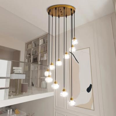 China Contemporary Spiral Ceiling Lamps Modern Suspension Chandelier Led Villa Chandelier Decorative Lighting Fixture for sale