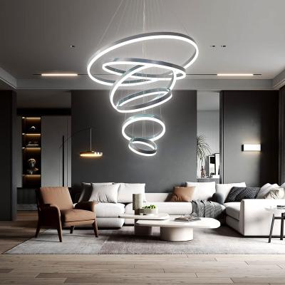 China Modern Decorative Hanging Indoor Hotel Crystal Chandelier Modern Minimalist Ring Spiral LED Pendant Light Lamp Home Luxury from CHOICEYOUNG for sale