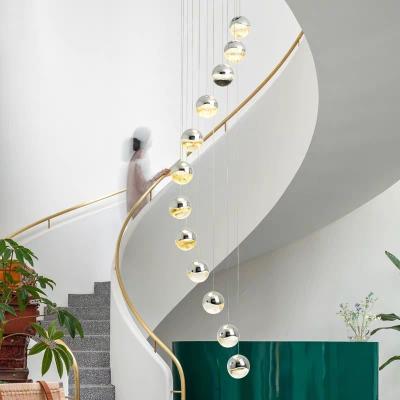 China CHOICEYOUNG Living Room Store Bar Luxury Villa Stairs Suspended Chandelier Lead Glass Ball Pendant Lights for sale