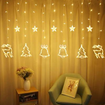 China Factory Made Lights Faceted Cover Eid Mubarak Ramadan Decorations Moon And Star Shape Led Curtain Light Holiday Lights for sale