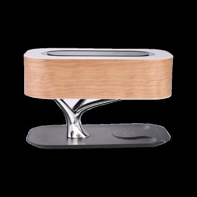 China Bedside lamp light touch bedroom portable creative warm wood tree led cordless filling table lamp with speaker for sale