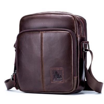 China High quality men's bag fashion top layer casual cowhide shoulder bag men's vertical multifunctional genuine leather bag for sale