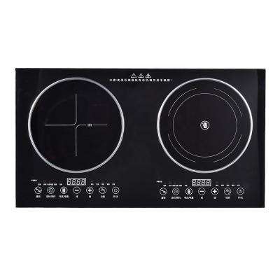 China Pan Detection imichef 2200W+2200W Double Dish Induction Cooker High Quality Multifunctional Infrared Electric Double Cooker for sale