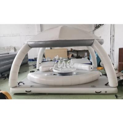 China PVC original quality  Aqua floating Resort with Sea or Lake Pool aqua transition bana Inflatable Island inflatable Platform for sale