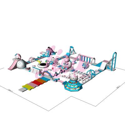 China Water Entertainment Popular Mobile Inflatable Water Theme Park with Fun Obstacle Course for sale