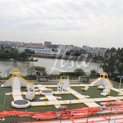 China Water Entertainment Massive Beach Bounce Inflatable Water Park with Trampoline and Water Slide for sale