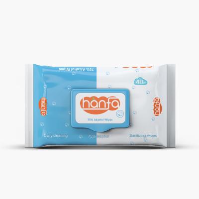 China Convenience Factory Price Natural Cloth Premium Quality 75% Alcohol Wet Wipes Baby Wipes Alcohol for sale