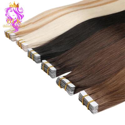 China Blinkmaxhair# Silky Straight Wave Color 27 20pcs 40pcs PU Hair Tape In Hair Remy Russian Double Drawn Human Hair Tape In Hair Extensions for sale