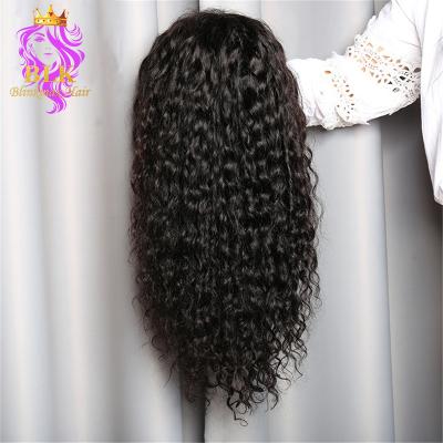 China Glueless 100% Brazilian Water Wave Wig 13X4 Lace Front Human Hair Wig, HD Transparent Full Lace Wig For Black Women for sale