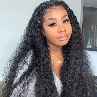 China HD Water Wave Wig Water Wave Frontal Hair Lace Transparent Full Lace Wig For Black Brazilian Women Glueless 100% Than 13X4 Lace Front Wig for sale