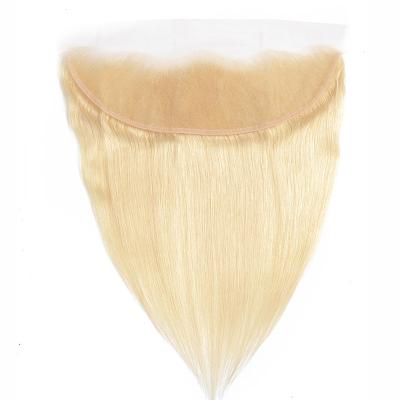 China 613 Free Patch Wholesale Cheap Price 13X4 Straight Frontal Mid Patch 2021 Virgin Cuticle Aligned 613 HD Transparent Lace Bandeau for sale