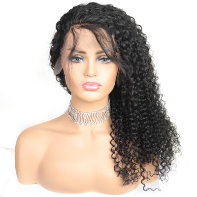 China 100% Virgin Mongolian Kinky Curly Curly Frontal Wig 100% Cuticle Aligned Hair Wigs Invisible Hairline HD Transparent Lace Wigs 13x4 20inch for sale