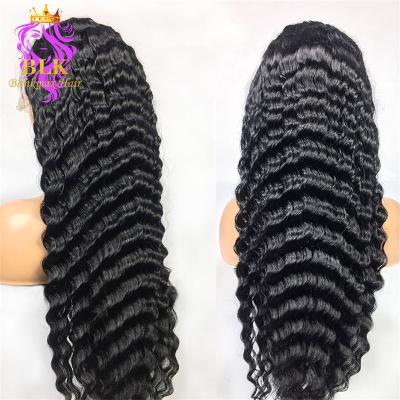 China Brazilian Deep Wave Lace Front Wig, Deep Wave Virgin Hair Lace Front Wig BLKHAIR Hair Wig For Black Women, Pre Pluck Lace Wig With Baby Hair for sale