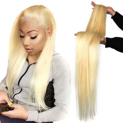 China Dyed Raw Unprocessed Blonde Hair 40inch, Curly Hair Extension Bundle Hair Weave, 613 Virgin Human Hair Extension 613 Human Hair for sale