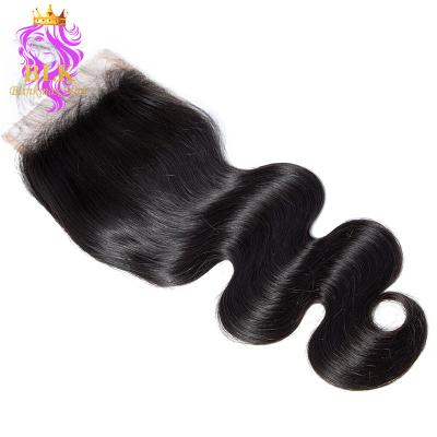 China Fast Delivery Wholesale Unporcessed Body Dyed Wave Pre Plucked Sheer Lace Brazilian HD Human Closure 4x4 for sale