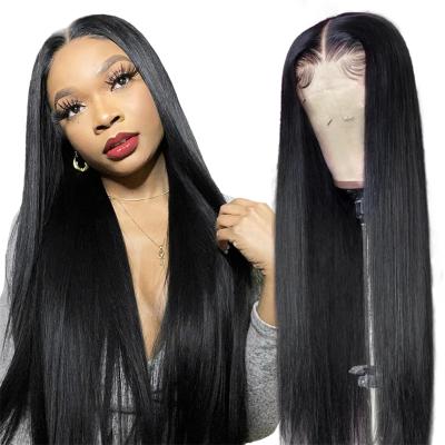 China Silky Straight Frontal Wig Tangle Or Shedding Free Lace Front Wig 100 Percent Original Cambodian Hair 13X6 Virgin Hair Silky Straight Lace Band Wig for sale