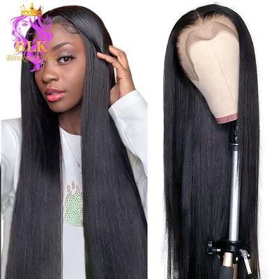 China Free Sample 13X4 13X6 Silky Straight Frontal Wig Silky Straight Drop Cuticle Aligned Hair Lace Front Wigs for sale