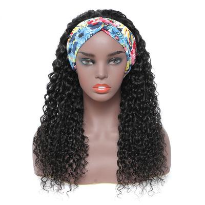 China High Quality Durable Natural Black Brazilian Wig Color Afro Curly Headband Wig Headband Hair Wigs Wholesale Kinky Curly Headband for sale