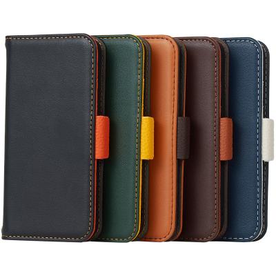 China High Quality Genuine Leather Shockproof RFID Flip Wallet Phone Case Card Slot Holder For Samsung S22 S21 Note Ultra 20 10 A51 A52 A71 F52 for sale