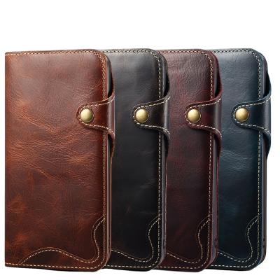 China Factory Real Shockproof Cowhide Sofe Wallet Flip Mobile Cell Phone Case Genuine Leather Cover For iphone 14 13 Case Genuine Leather for sale