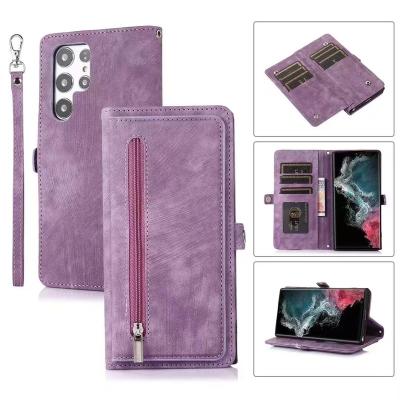 China Multifunctional Shockproof Leather Card Slot Holder Flip Wallet Cell Phone Case with Zipper Pocket for iPhone 14 13 Zipper Wallet Case for sale