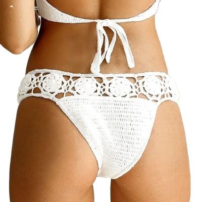 China Beach Breathable Handmade Crochet Bottom Bikini Shorts Women Swimwear Hot Pants Short Lining for sale