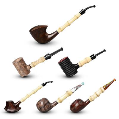 China Bamboo stem style unique factory direct briar wood smoking popular exotic tobacco pipe for sale