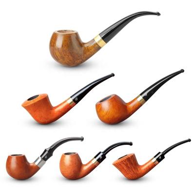 China Tobacoo Full Size Bent Stem Mouthpiece Premium Quality Smoking Wooden Smoking Pipe for sale