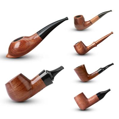 China Short Straight Stem Logo Wooden Tobacco Pipe Custom Smoking Pipe Wholesale for sale