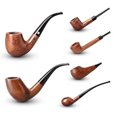 China Popular wholesale retail natural color standard size simple design pearwood smoking pipe for sale