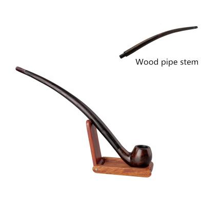 China High Quality Bent Pipe Mouthpiece With 9mm Solid Wood Filter Tobacco Pipe Stem Beadle Replacement Smoking Pipe for sale