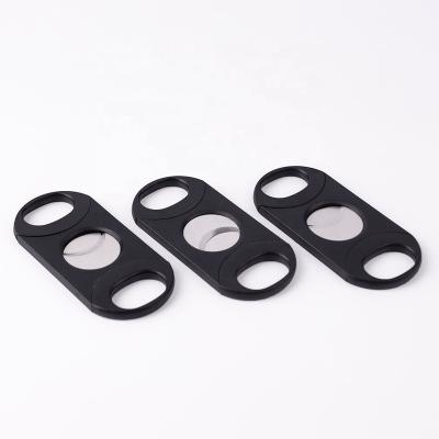 China Cutting Classic Popular Simple Design Use Stainless Steel Popular Cigar Cutter With Finger Hole for sale