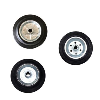 China 200/50-100 Solid Wheel Flat Free Rubber Caster With Swivel Plate Brake for sale