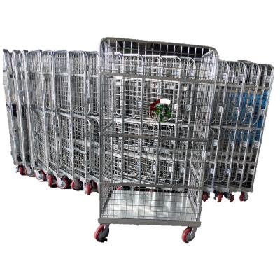 China Heavy Duty Warehouse Table Trolley Cage Trolley Handling Equipment for sale