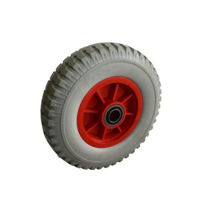 China Hotels PU foam wheel350 / solid 3.50-8 with plastic rim 3.50-8 for sale