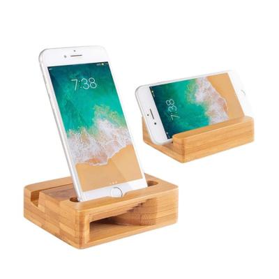 China Multi Functional China Natural Bamboo Wooden Desktop Display Wooden Desk Display Wooden Simple Mobile Stand for sale