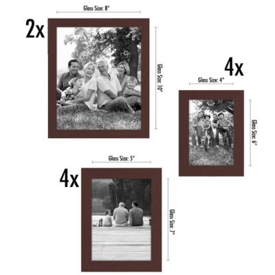 China Desktop Large Size Smooth Durable Composite Wood With Shatter Resistant Glass Wood Picture Frame for sale