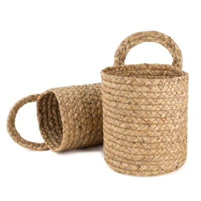 China High Quality Sustainable Safe Stable Decorative Woven Plant Plankton Belly Basket Home Wall Hanging Display for sale